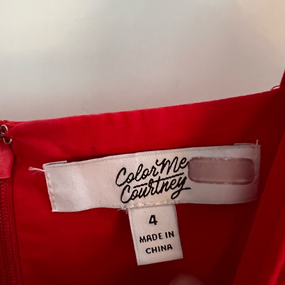 Color Me Courtney - Women’s Red Sleeveless Dress (with pockets and front tie) - Picture 7 of 10